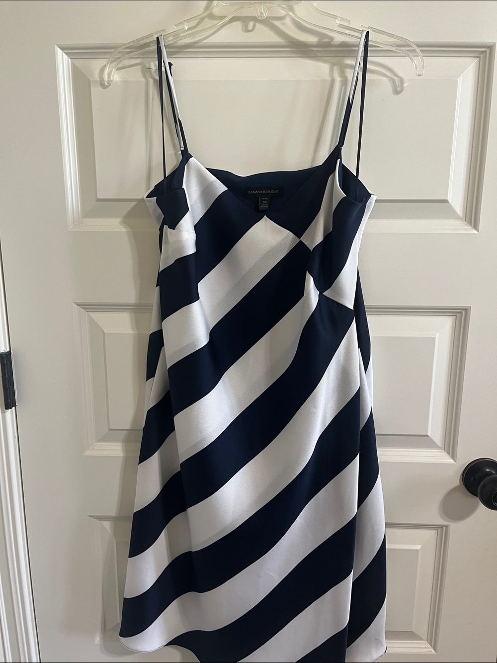 Banana Republic Striped Navy and White Slip Dress never worn